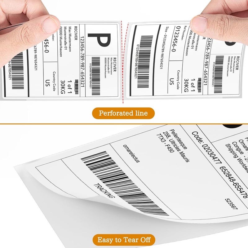 SJPACK 4" x 6" Thermal Labels, 200 Fanfold Labels, Direct Thermal Shipping Label Compatible with Nelko, Rollo, Zebra, Brother, Orgbro, Munbyn, Jadens Shipping Label Printer, Commercial Grade - Image 5